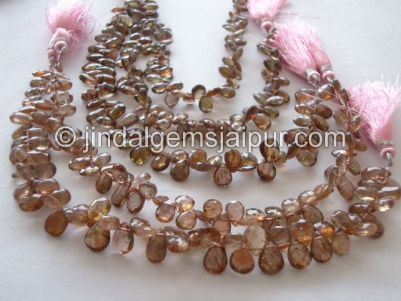 Pink Andalusite Faceted Pear Beads